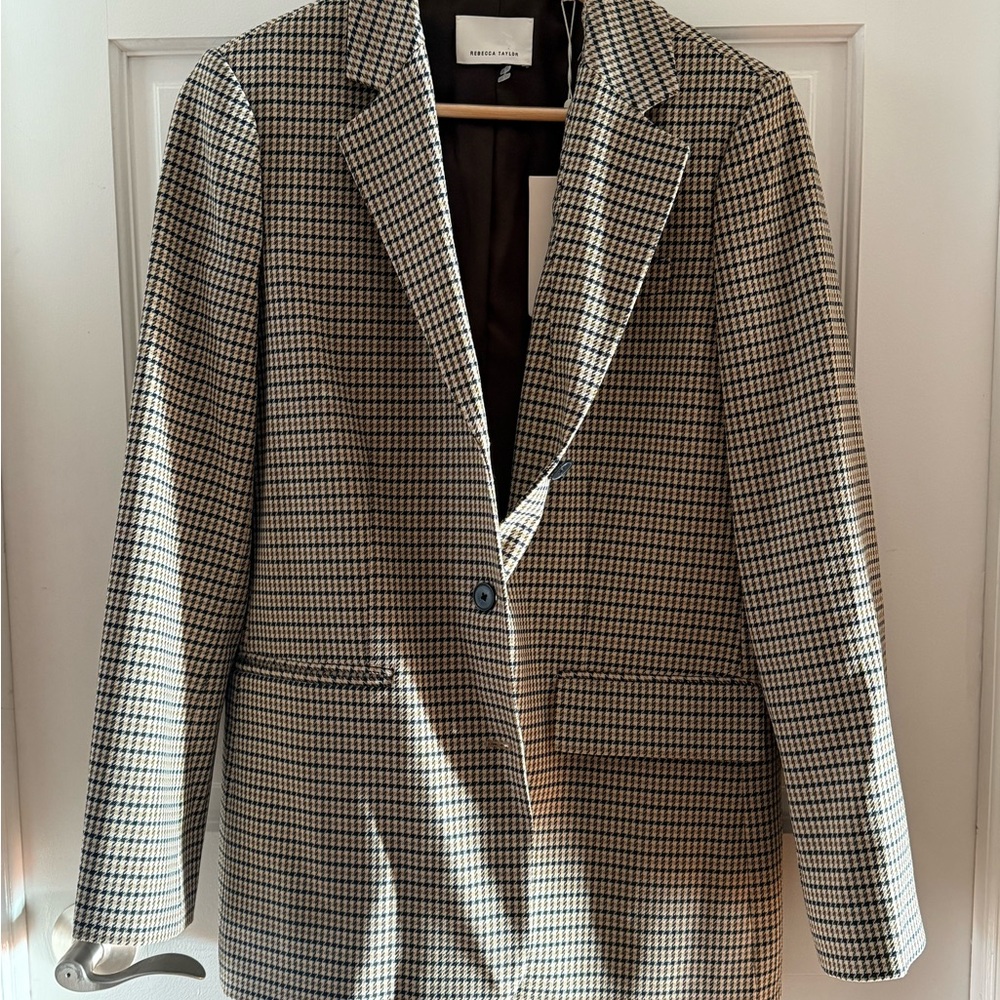 NWT Rebecca Taylor Houndstooth Blazer